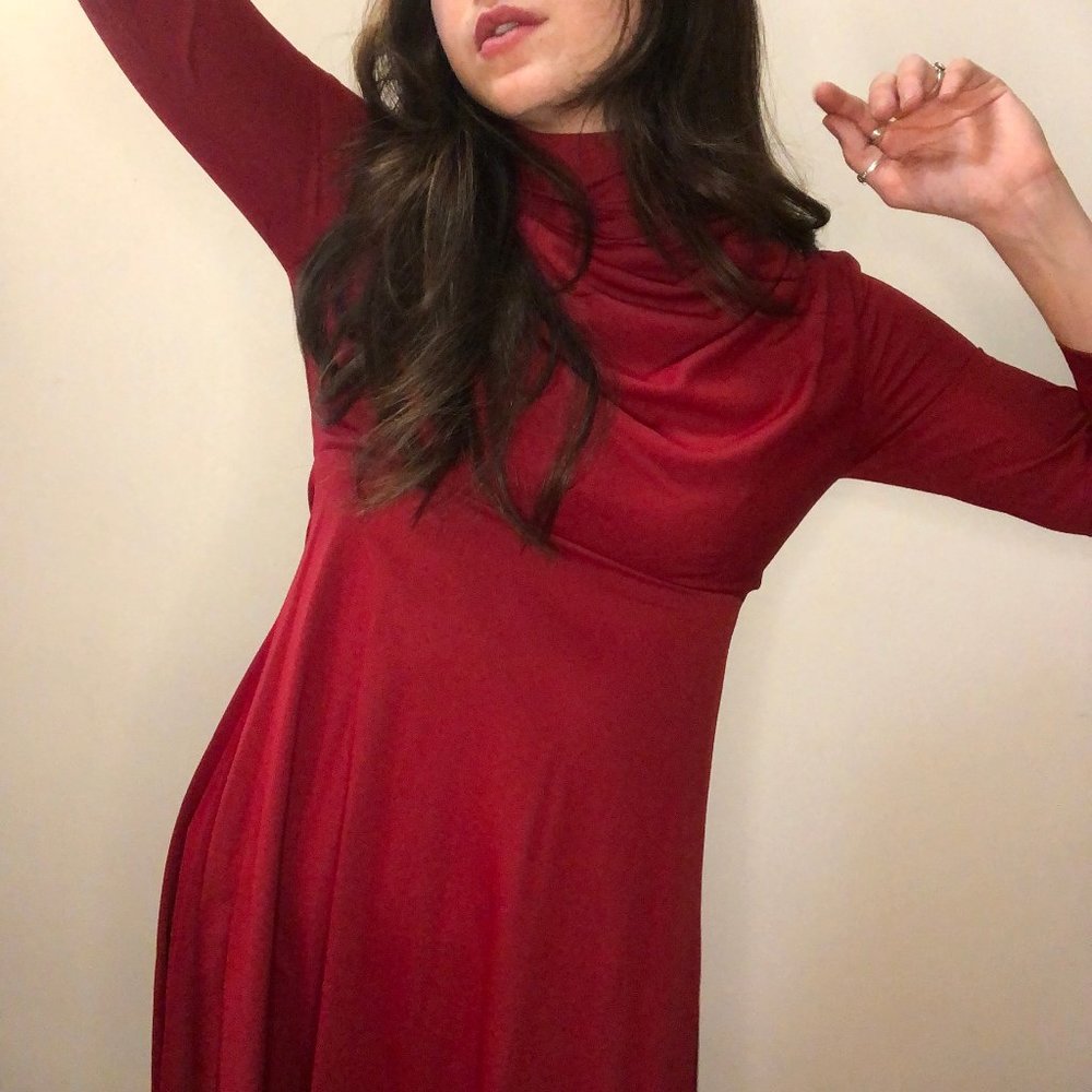 1970s Vintage High Neck Maxi Dress